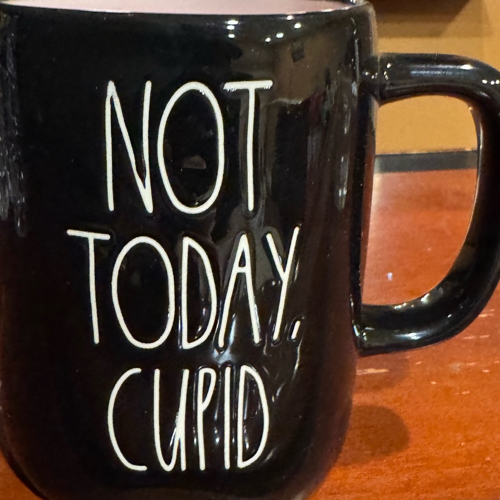 Rae Dunn Black Mug - Not Today, Cupid